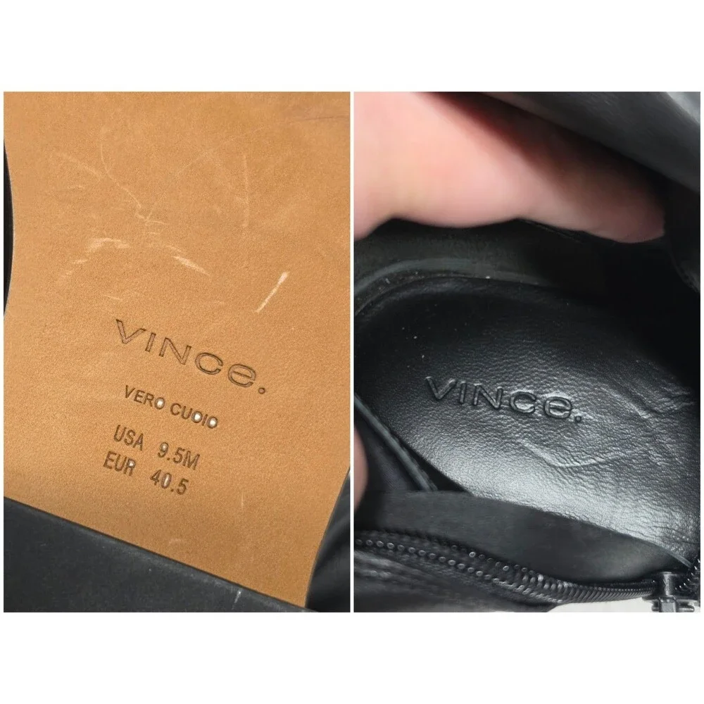 NEW Vince Cody Women's Over The Knee Black Leather Tall Boots Womens 9.5 Stretch